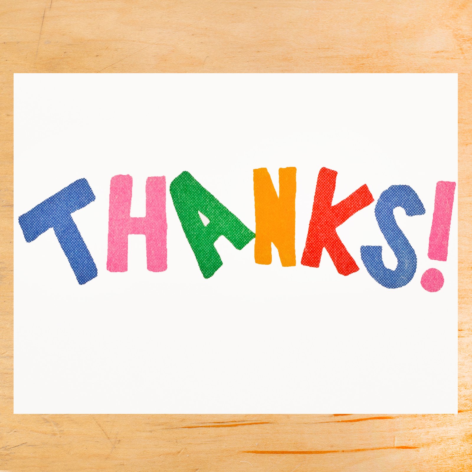 THANKS MINI GREETING CARD (SINGLE OR BOX OF 6) | Alphabet Studios